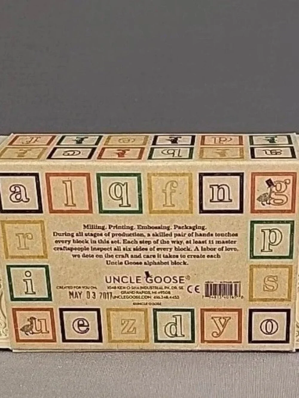 Uncle Goose lowercase alphablanks Blocks 14 Blocks Basswood Cubes, unpainted